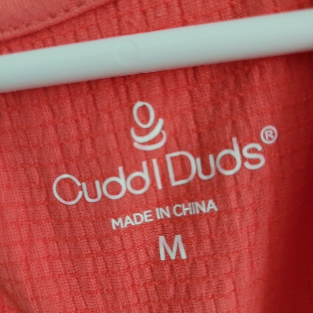 Cuddl Duds Women’s Coral Crinkle Jersey Sleeveless Flounce Hem Midi Dress Sz M - Picture 3 of 5